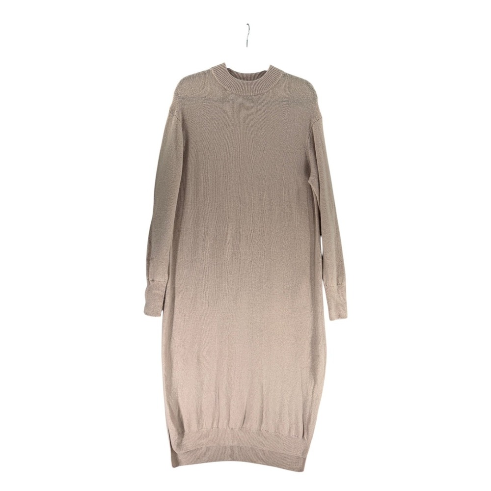 MUJI Wool Sweater Dress M Tan Granola Minimalist Quiet luxury Modest Capsule